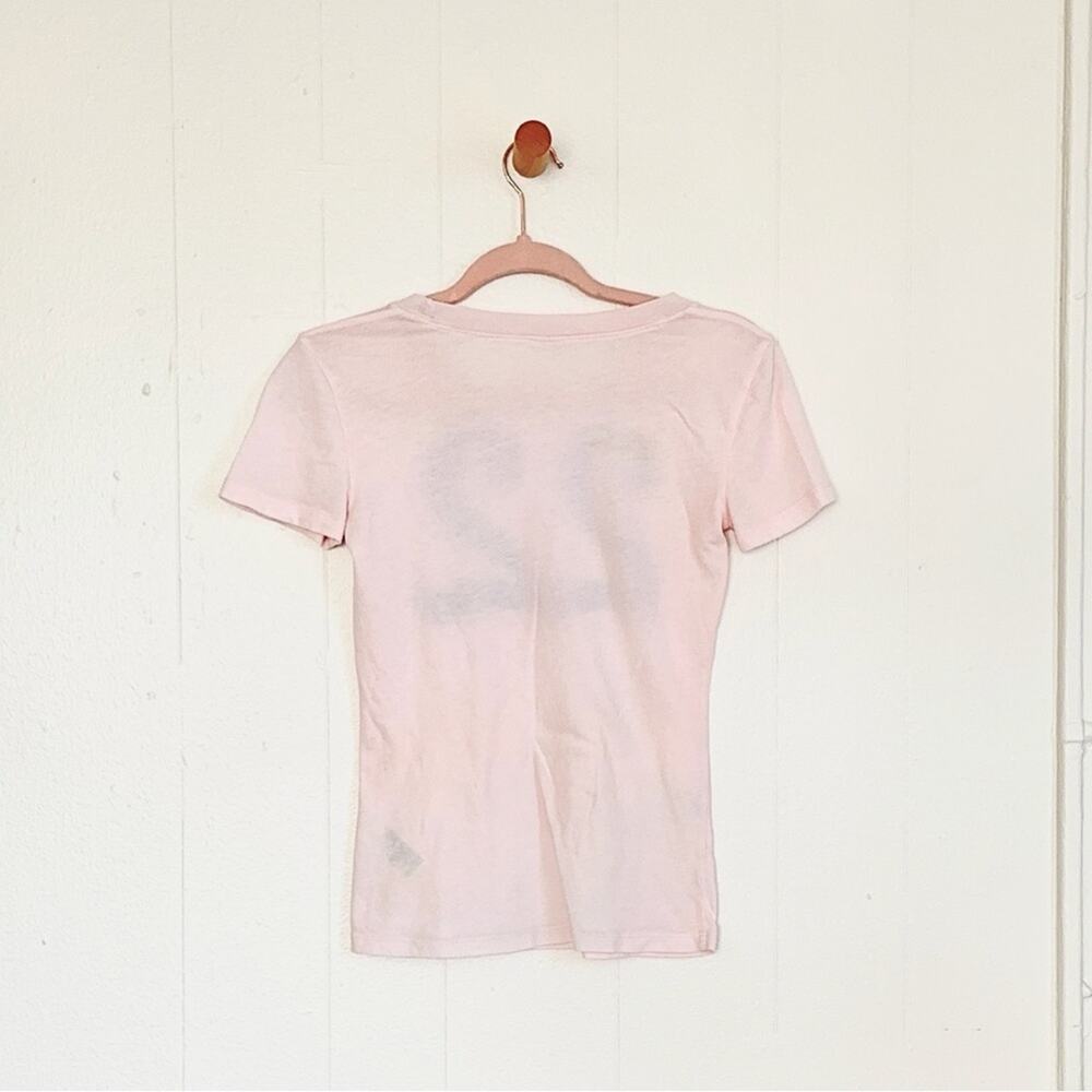 Y2K Hollister 22 Graphic Baby Tee Pink Sporty Number 22 Print Fitted Shirt S - Picture 3 of 8